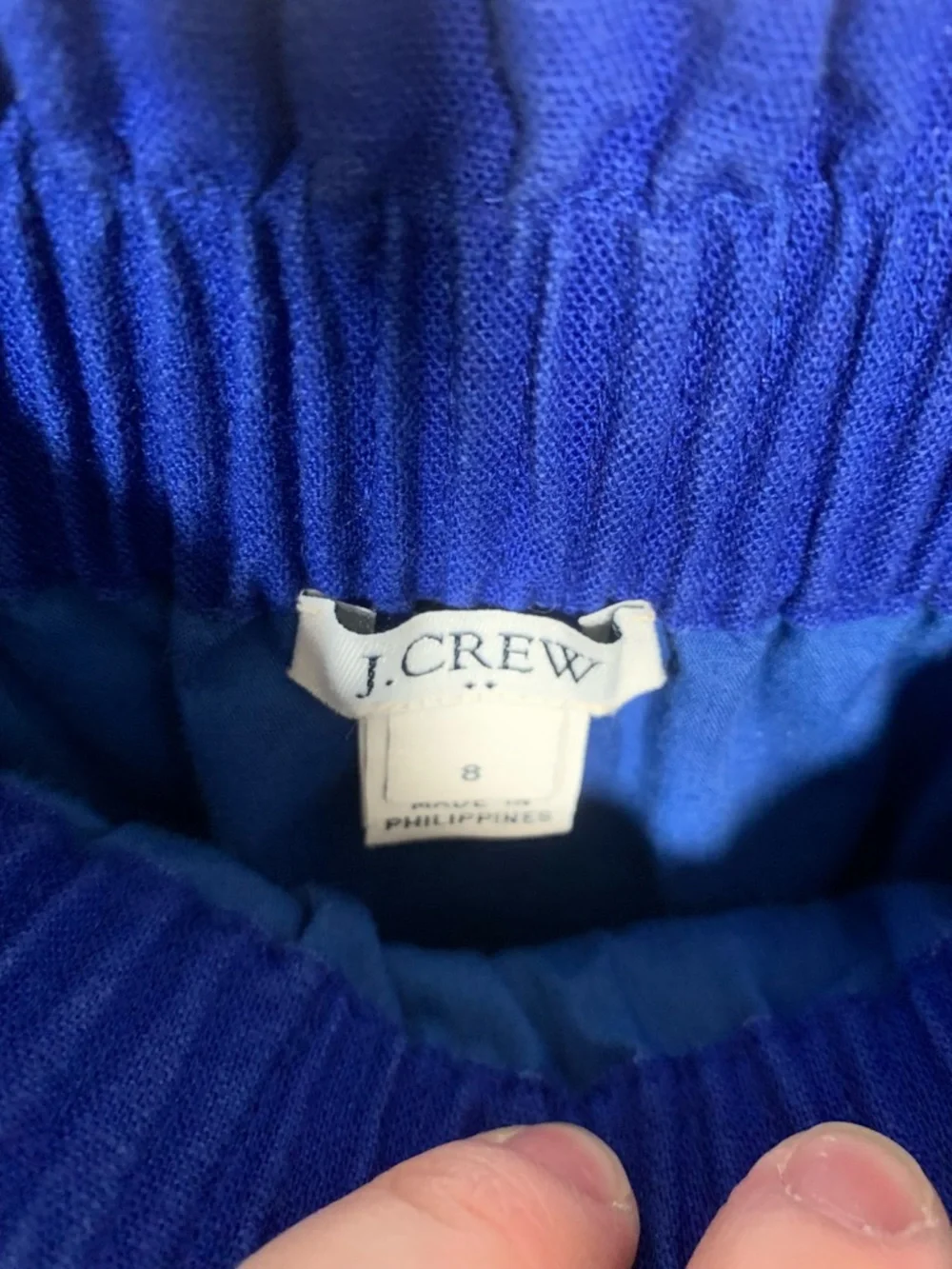 J.Crew Womens Linen Blend Scalloped Sidewalk Skirt Blue Size 8 Preppy Business